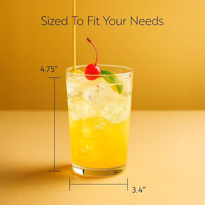 Restaurantware Sumi 17.3 Ounce Highball Glasses Set of 6 Fine-Blown Tom Collins Glasses - Tempered Dishwasher-Safe Glassware Clear Glass Tall Bar Glasses Serve Water Juices Cocktails Or Beers