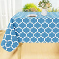 Smiry Rectangle Table Cloth, Waterproof Vinyl Tablecloth with Flannel Backing for Rectangle Tables, Wipeable Spillproof Plastic Tablecloths for Dining, Camping and Indoor (52"x70", Light Blue)