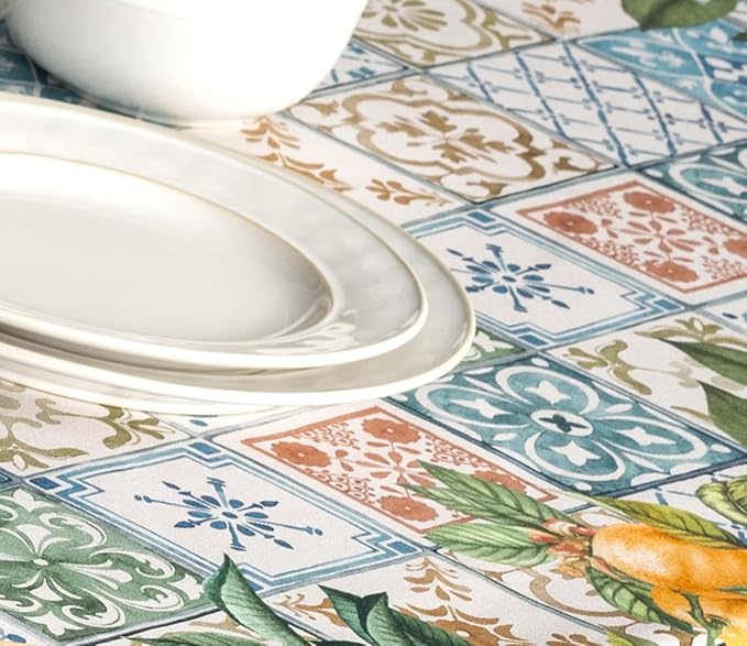 Maison d' Hermine Table Cloth Rectangle Table 100% Cotton 60 x 90 Inches Tablecloth Reusable Decorative for Dining Room Farmhouse Home Valentines Day Decorations Spring Summer - Agrume