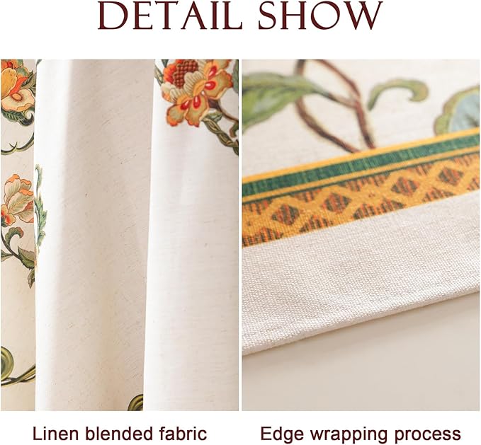 patdrea Designer Linen Rectangle Tablecloth,Vintage French Floral Tablecloths,Wrinkle Free Table Cloth,Decorative Table Cover Cloth for Kitchen,Dining,Tea Party,Home,Christmas,55"*87"