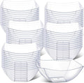 Tanlade 50 Pcs Square Plastic Serving Bowls Disposable Snack Salad Bowl Small Party Candy Bar Containers Taco Bar Serving Dishes for Buffet Chips Fruit(Clear,16 oz)