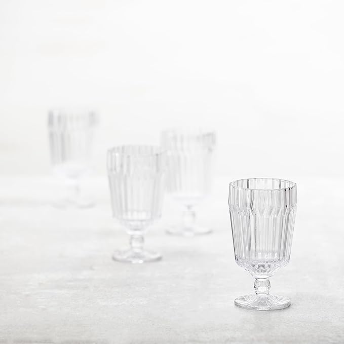 Fortessa Archie Glass Drinkware, Goblet Glass (Set of 6), 14.2 Ounce, Clear