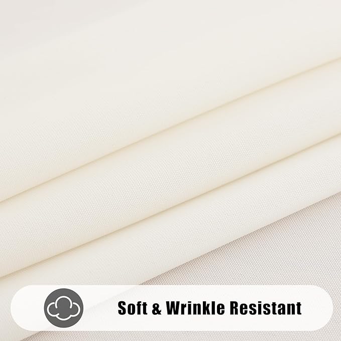 Smiry 4 Pack Rectangle Table Cloth, Waterproof Anti-Scratch Polyester Tablecloth, Decorative Washable Fabric Table Cover for Dining, Buffet, Parties and Outdoor, 60x84, Beige