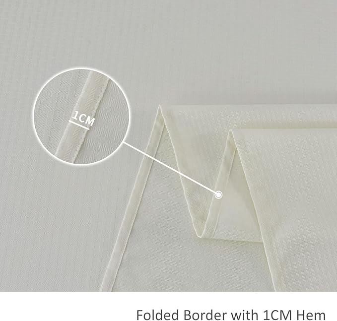 maxmill Rectangle Tablecloth Weaved Pattern Waterproof Spillproof Wrinkle Free Table Cloth, Kitchen Dining Tabletop Decoration, Fabric Table Cover for Holiday Parties, 52 x 108 Inch, Ivory