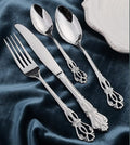 Silverware Set for 16 Stainless Steel Flatware Set Palace Style Hollow Relief Decoration 64 Piece Cutlery Utensils Include Knives Forks and Spoons Tableware Set for Home Kitchen Restaurant Party