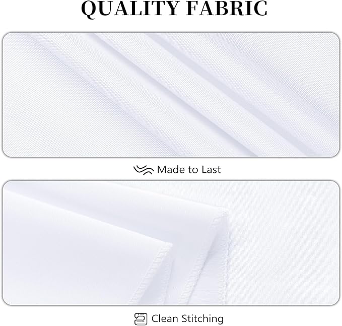 8 Pack White Square Tablecloth 54x54 Washable Polyester Table Cloth for Square or Round Tables, Wrinkle Resistant Fabric Decorative Covers for Dining Party Banquet Buffet and Wedding
