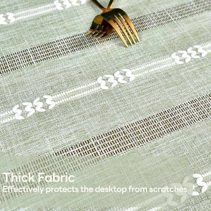 Heavy Duty Cotton Table Cloth for Rectangle Table Sage Green Tablecloth Rectangular Farmhouse Vintage Tablecloth Washable Rustic Table Cover (Sage Green, 52''x70'')