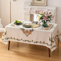 patdrea Designer Vintage Linen Rectangle Tablecloth,French Floral Tablecloths,Wrinkle Free Table Cloth,Decorative Table Cover Cloth for Kitchen,Dining,Tea Party,Home,Christmas,63"*94"