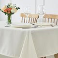 maxmill Rectangle Tablecloth Weaved Pattern Waterproof Spillproof Wrinkle Free Table Cloth, Kitchen Dining Tabletop Decoration, Fabric Table Cover for Holiday Parties, 52 x 108 Inch, Ivory