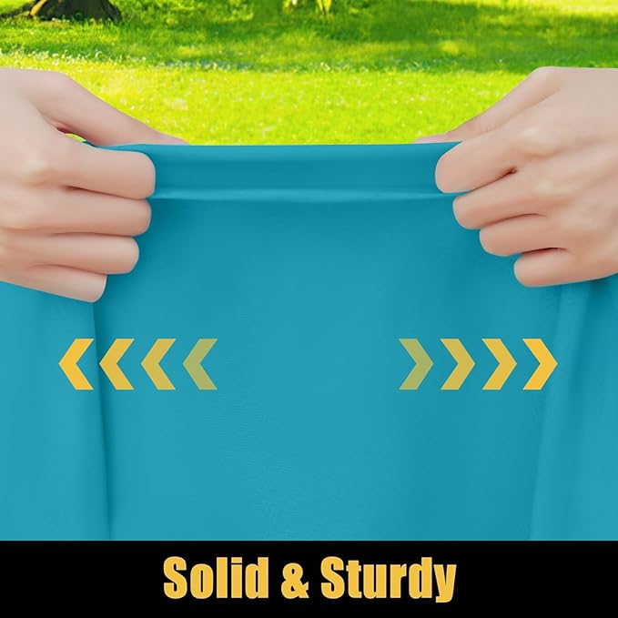 Smiry Rectangle Picnic Table Cloth, Waterproof Elastic Fitted Tablecloths for 8 Foot Tables, Washable Polyester Table Cover for Camping, Indoor and Outdoor (Teal, 30"x96")