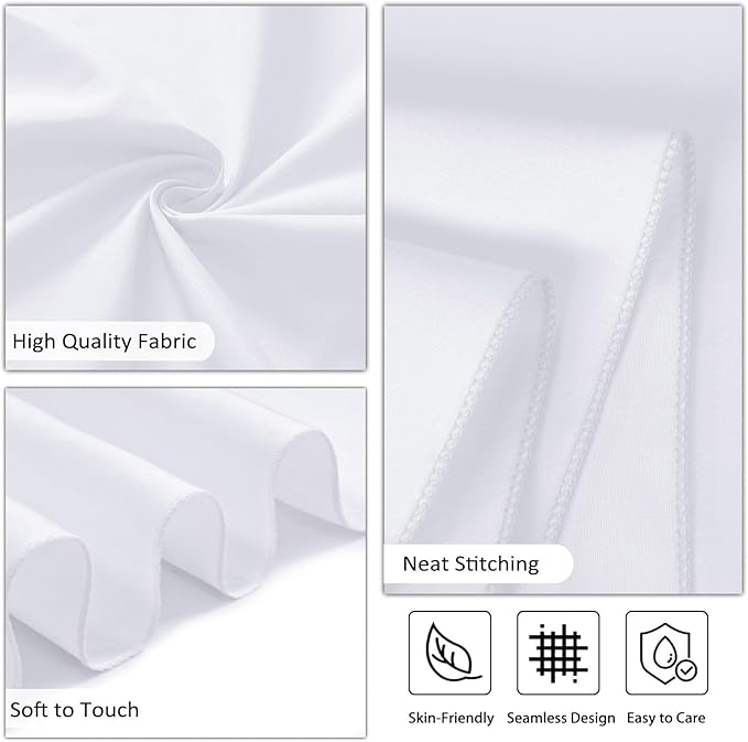 12 Pack White Table Cloth 60 x 84 Inch Rectangular Tablecloths for 4 Foot Rectangle Tables, Wrinkle Resistant White Tablecloth Washable Polyester Fabric Table Covers for Buffet Wedding Party Banquet
