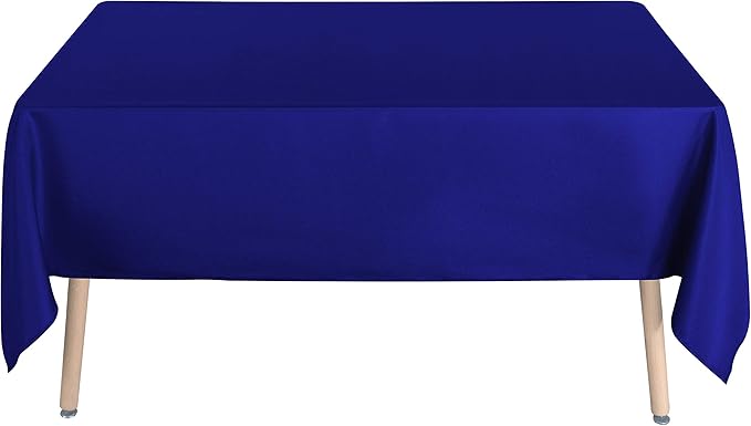 sancua Rectangle Tablecloth - 54 x 108 Inch - Stain and Wrinkle Resistant Washable Polyester Table Cloth, Decorative Fabric Table Cover for Dining Tables, Buffet Parties and Camping, Blue