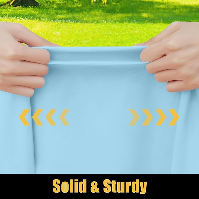 Smiry Rectangle Picnic Table Cloth, Waterproof Elastic Fitted Tablecloths for 4 Foot Tables, Washable Polyester Table Cover for Camping, Indoor and Outdoor (Light Blue, 30"x48")