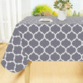 Smiry Square Table Cloth, Waterproof Vinyl Tablecloths with Flannel Backing for Square Tables, Wipeable Spillproof Plastic Tablecloth for Dining, Camping, Indoor and Outdoor (54"x 54", Grey)