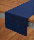 Solino Home Linen Table Runner 90 Inches Long - Athena, 100% Pure Linen Royal Blue 14 x 90 Inch Table Runner for Dining, Winter
