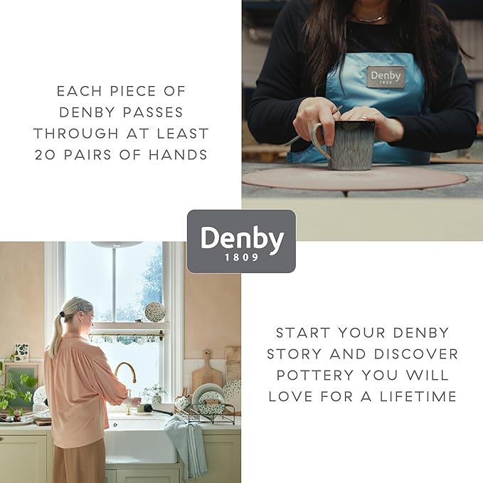 Denby - Impression Mixed Color Cereal Bowls Set of 4-18.6oz Dishwasher Microwave Safe - Scratch Chip Resistant - Modern Angular Shape - Tableware for Nibbles, Dips, Side Dishes, Cereal & Desserts