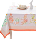 Maison d' Hermine Table Cloth Rectangle Table 100% Cotton 70 x 140 Inches Tablecloth Reusable Decorative for Dining Room Farmhouse Home Valentines Day Decorations Spring Summer - Bunny Party