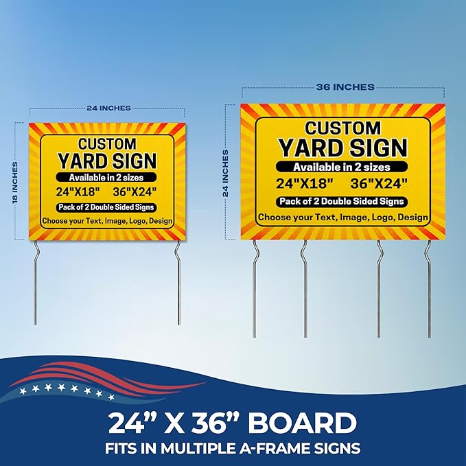 Custom Yard Signs with Metal Stakes by DreamController | Personalized Lawn Signs for Businesses, Events & Campaigns | HD Printed Outdoor Signage | Made in USA | Available in 24"×18" and 36"×24"