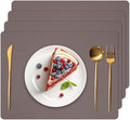 Silicone Placemats Set of 4, Heat Resistant Table Mats,Non-Slip Mats,Waterproof Placemats,Easy to Clean,Dustproof Mats,Perfect for Indoor & Outdoor Dining,12.6 x 17.7 inches by Siliconty (Dark Purple)