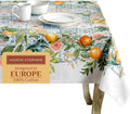 Maison d' Hermine Table Cloth Rectangle Table 100% Cotton 70 x 90 Inches Tablecloth Reusable Decorative for Dining Room Farmhouse Home Valentines Day Decorations Spring Summer - Agrume