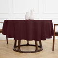 Solino Home Linen Round Tablecloth 70 Inch - 100% Pure Linen Burgundy Round Tablecloth - Machine Washable Table Cloth for Valentines - Sonoma