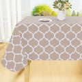 Smiry Rectangle Table Cloth, Waterproof Vinyl Tablecloths with Flannel Backing for Rectangle Tables, Wipeable Spillproof Plastic Tablecloth for Dining, Camping, Indoor and Outdoor (60"x144", Khaki)