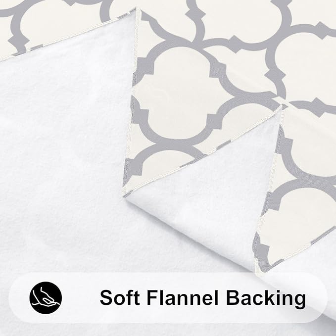 Smiry Rectangle Table Cloth, Waterproof Vinyl Tablecloth with Flannel Backing for Rectangle Tables, Wipeable Spillproof Plastic Tablecloths for Dining, Camping, Indoor and Outdoor (52"x70", Beige)