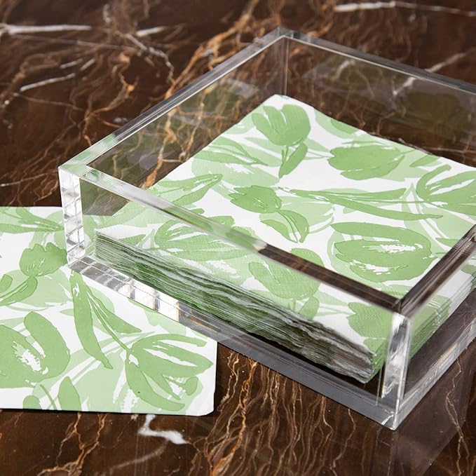 CY craft Acrylic Cocktail Paper Napkin Holder,Decorative Clear Cocktail Napkin Caddy Beverage Napkin holder,Pack of 1