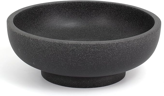 Large Decorative Resin Bowl, Modern Handicraft Bowls for Home Decor, Decorative Fruit Bowl for Kitchen Counter, Stylish Key Bowl for Entry Table, Artificial Stone Black