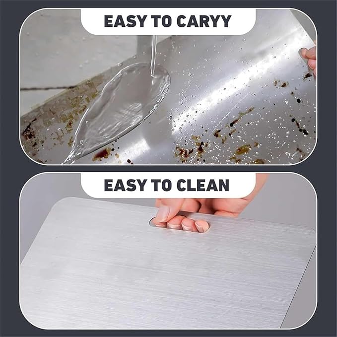 Titanium Cutting Board - 2025 New Upgrade 100% Pure Titanium Cutting Boards for Kitchen Double Sided Titanware Cutting Board,Hygiene Durable Dishwasher Safe Chopping Board,1PC (12"L x 9"W)