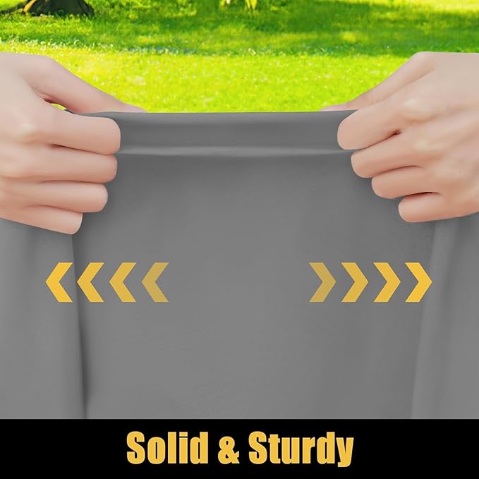 Smiry Rectangle Picnic Table Cloth, Waterproof Elastic Fitted Tablecloths for 6 Foot Tables, Washable Polyester Table Cover for Camping, Indoor and Outdoor (Grey, 30"x72")