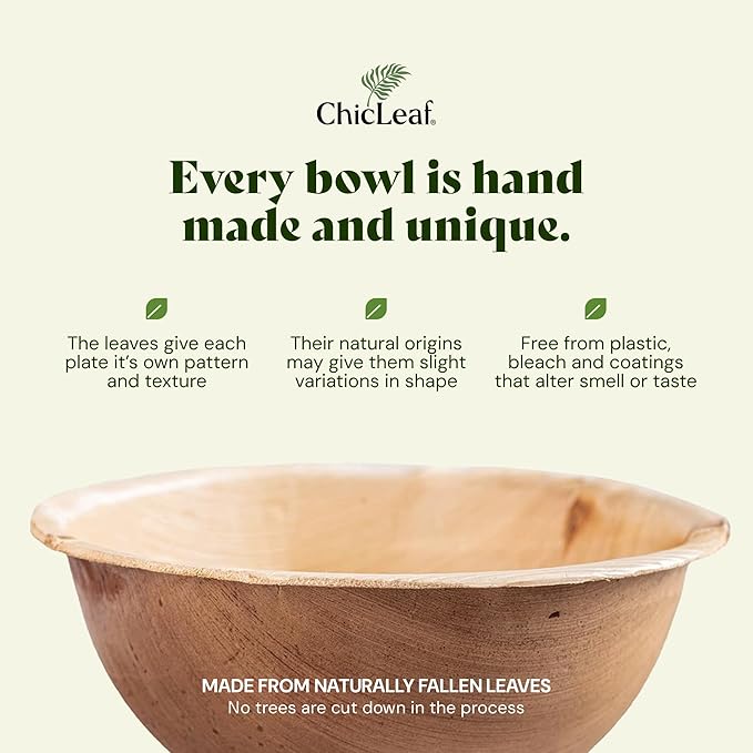 Chic Leaf Palm Leaf Bowls for Rabbits & Small Pets (2.5'', Round, Pack of 75) - Mini Disposable, Compostable, Edible & Chewable Palm Bowls for Bunnies, Hamsters, Guinea Pigs, Chinchillas, Rabbit Toys