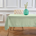 Solino Home Linen Tablecloth for Rectangle Tables 60 x 90 Inch - Classic Hemstitch 100% Pure Linen Light Green Table Cloth - Machine Washable Cloth Tablecloth for Spring, St Patricks Day, Easter