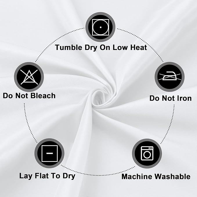 PureFit 10 Pack Rectangle White Table Cloths 60 x 126 Inch for 6Ft Tables, Stain and Wrinkle Resistant Table Linens for Home Use, Wedding, Party, Banquet and Camping