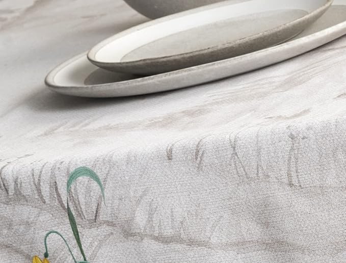 Maison d' Hermine Table Cloth Square Table 100% Cotton 60 x 60 Inches Tablecloth Reusable Decorative for Dining Room Farmhouse Home Valentines Day Decorations Spring Summer - Basse Cour