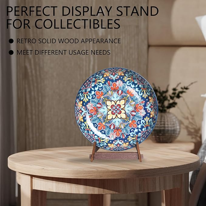 Plate Stands for Display,15.5 Inch Large wooden Plate Holder Display Stands,Frame holder stand for Book, Picture,plaque, Decorative Plate, Photo and Platter, Tabletop Art.(1 Pack )