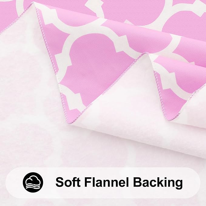 Smiry Rectangle Table Cloth, Waterproof Vinyl Tablecloth with Flannel Backing for Rectangle Tables, Wipeable Spillproof Plastic Tablecloths for Dining, Camping, Indoor and Outdoor, (60"x102", Pink)