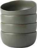 AmorArc Stoneware Cereal Bowls for Kitchen, 28oz Large Ceramic Soup Bowls Set of 4 for Meal,Snacks,Soup, Oven, Microwave&Dishwasher safe Kitchen Bowls with Wavy Rim, Reactive Glaze Matte