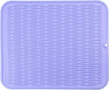 Silicone Dish Drying Mat for Multiple Usage,Easy clean,Eco-friendly,Heat-resistant Silicone Mat for Kitchen Counter or Sink,Refrigerator or Drawer Liner Light Purple XL 18 inches x 16 inches