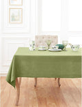 Solino Home Linen Tablecloth 60 x 132 Inch - Classic Hemstitch 100% Pure Linen Moss Green Table Cloth for Rectangle Tables - Machine Washable Tablecloth for Winter, Spring, Easter, St Patricks Day