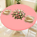 Round Spandex Tablecloth, Elastic Fitted Waterproof Tablecloths for 36"-44" Tables, Stretch Washable Picnic Table Cover for Camping, Dining, Indoor and Outdoor,Coral Red