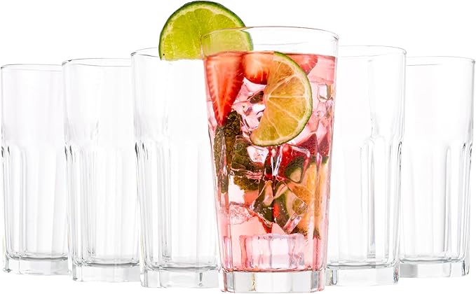 Vikko Drinking Glasses, Set of 12 Juice Glasses 9.5 Oz, Thick and Sturdy Kitchen Glasses, Dishwasher Safe Highball Glass Tumbler, Heavy Duty Cups, Water Glasses