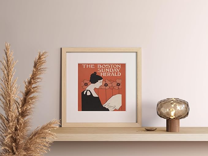 HAUS AND HUES 12x12 Picture Frame with Real Glass and Natural American Oak Matted to 8x8 - Oak 12x12 Frame With Mat - Includes Vertical & Horizontal Hang - Ideal for Home, Office (12x12 in, Natural)