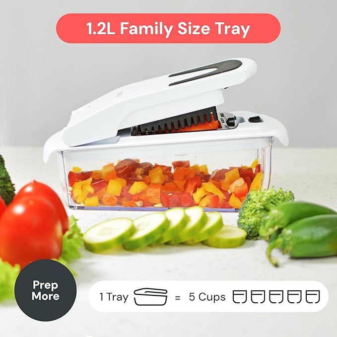 Fullstar The Original Pro Chopper - Vegetable Chopper and Spiralizer, Food Chopper with Container, Fruit Slicer, Kitchen Gadgets & Gifts, Home Essentials (7 in 1, White)
