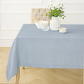 Solino Home Dusty Blue Linen Tablecloth 60 x 144 Inch - 100% Pure Linen Hemstitch Table Cloth for Rectangle Tables - Classic Hemstitch, Machine Washable Tablecloth for Winter, Spring, Easter