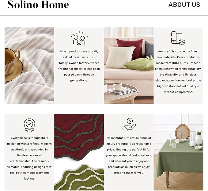 Solino Home Linen Cloth Placemats Set of 6-100% Pure Linen Hemstitch Purple Placemats 14 x 19 Inch - Classic Hemstitch Table Place Mats for Valentines, Spring, Easter