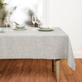 Solino Home Linen Tablecloth 54 x 72 Inch - 100% Pure Linen Oyster Grey Table Cloth for Rectangle Tables - Athena, Machine Washable Tablecloth for Spring, Easter