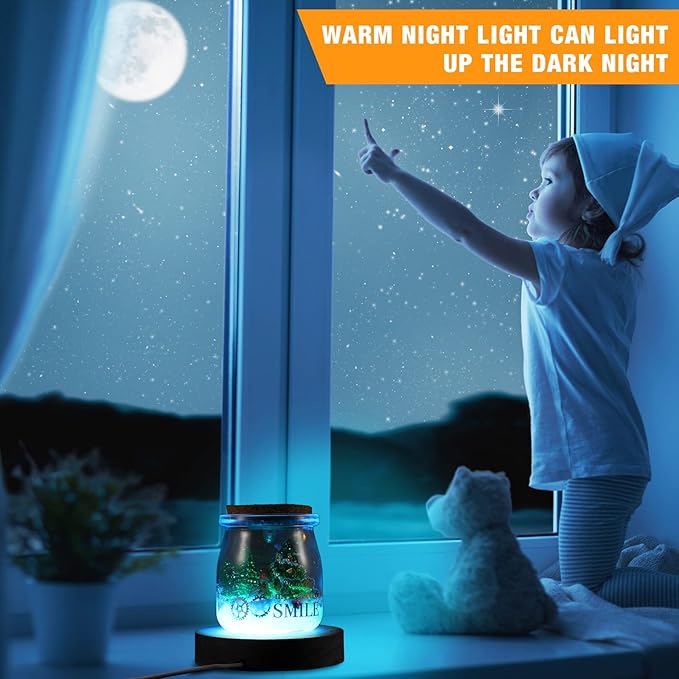 2 Pcs Light LED Base Wood LED Display Base for Glass Art Valentine Decor Crystal Acrylic Resin, 16 Colored USB Light with Remote Wooden Round Lamp Stand for 3D Crystal Ball Room Home Decor(Black)