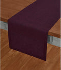 Solino Home Linen Chambray Burgundy Table Runner 90 Inches Long - Athena, 100% Pure Linen Dining Table Runner 14 x 90 Inch for Valentines