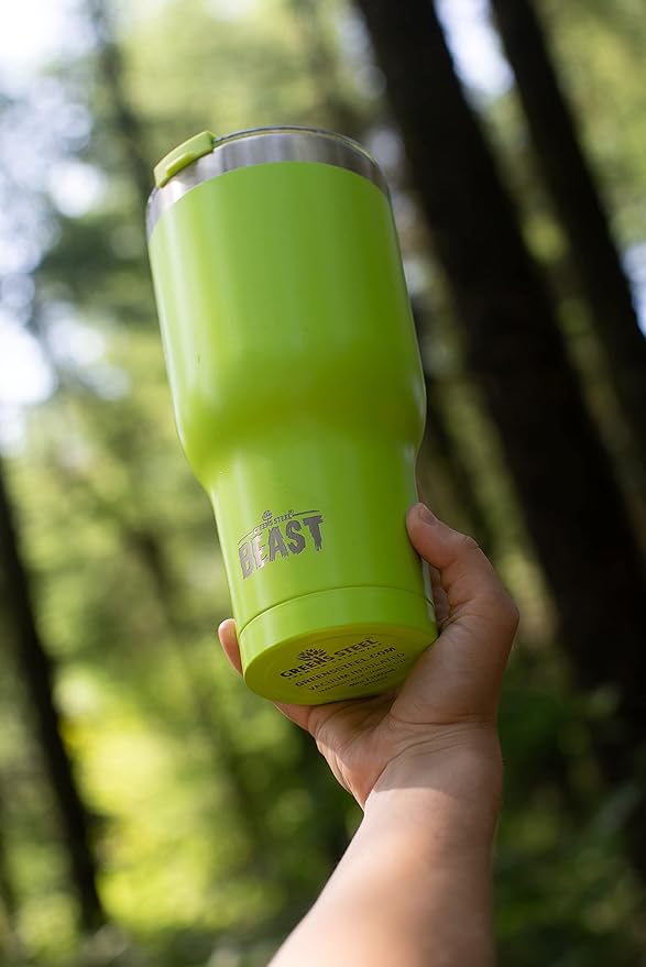 Beast 30 oz Tumbler Stainless Steel Vacuum Insulated Coffee Ice Cup Double Wall Travel Flask (Lemongrass Green)